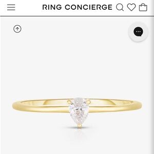 Ring Concierge Single Pear Diamond Ring in 14k yellow gold Size 6.5